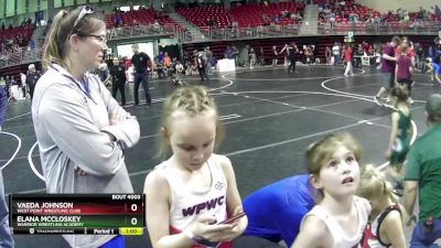 32-38 lbs Quarterfinal - Vaeda Johnson, West Point Wrestling Club vs Elana McCloskey, Warrior Wrestling Academy