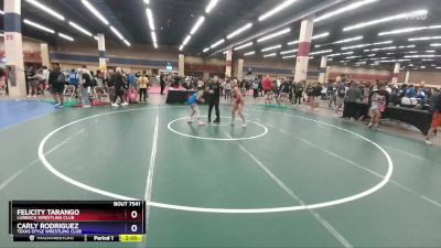 100 lbs Quarterfinal - Felicity Tarango, Lubbock Wrestling Club vs Carly Rodriguez, Texas Style Wrestling Club