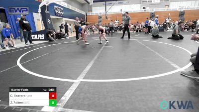 100 lbs Quarterfinal - Cayden Beavers, Harrah Little League Wrestling vs Zadayah Adams, Lone Grove Takedown Club