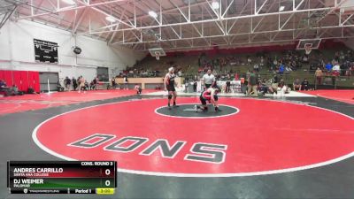 174 lbs Cons. Round 3 - Andres Carrillo, Santa Ana College vs DJ Weimer, Palomar