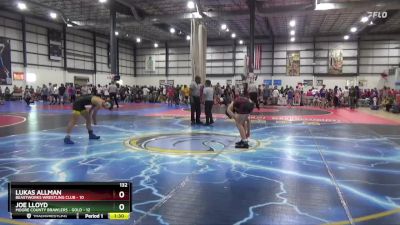 132 lbs Round 2 (4 Team) - Joe Lloyd, MOORE COUNTY BRAWLERS - GOLD vs Lukas Allman, BEASTWORKS WRESTLING CLUB