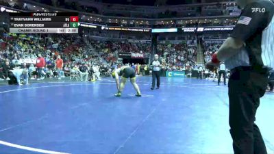 2A-285 lbs Champ. Round 1 - Trayvahn Williams, Iowa Falls-Alden vs Evan Sorensen, Atlantic