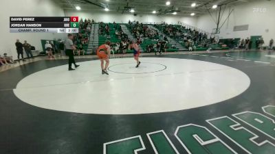 120 lbs Champ. Round 1 - David Perez, Jackson Hole vs Jordan Hanson, Riverton