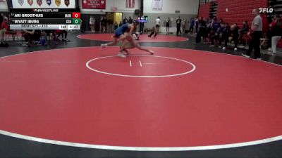 113 lbs Quarterfinal - Wyatt Iburg, Clear Creek-Amana vs Ari Groothuis, Marion
