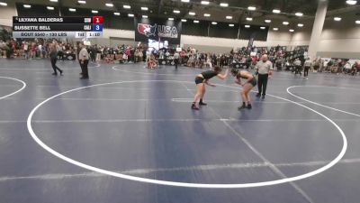 130 lbs Quarters - Lilyana Balderas, Surfside X Wrestling vs Sussette Bell, California