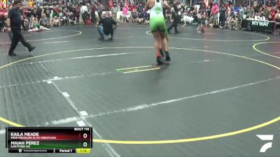 130 lbs Cons. Round 3 - Kaila Meade, Peer Pressure Elite Wrestling vs Maiah Perez, Hartford WC