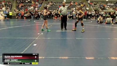 100 lbs Round 2 - Avery Massey, Greater Heights Wrestling vs Olivia Maldonado, Nebraska Elite