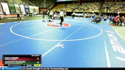 120 Class 1 lbs Cons. Round 2 - Zach Conner, Lafayette County vs Daishaun Wilbourn, Maplewood-Richmond Hts.