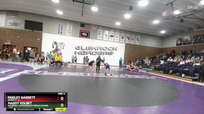 Exhibition 1 lbs Round 1 (6 Team) - Maddy Kolbet, Glenrock Intermediate Middle School vs Paisley Garrett, Burns 2