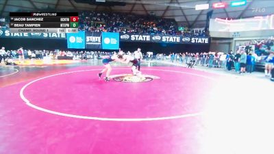 Boys 3A 215 lbs Champ. Round 1 - Beau Tampien, Mt. Spokane vs Jacob Sanchez, North Central