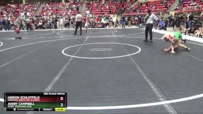 80 lbs 3rd Place Match - Avery Campbell, Derby Wrestling Club vs Adison Schlotfeld, Nebraska Wrestling Academy