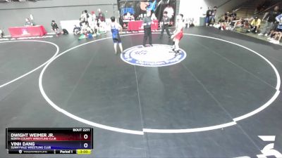 79 lbs Cons. Round 4 - Dwight Weimer Jr., North County Wrestling Club vs Vinh Dang, Sunnyvale Wrestling Club