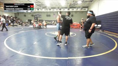 165 lbs Cons. Round 3 - Emmanuel Sandoval, Camarillo vs Matthew Leon, Foothill (Santa Ana)