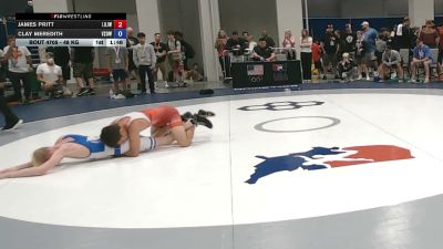 48 kg Champ. Rd Of 128 - James Pritt, Lion Of Judah Wrestling Academy vs Clay Meredith, Victory School Of Wrestling