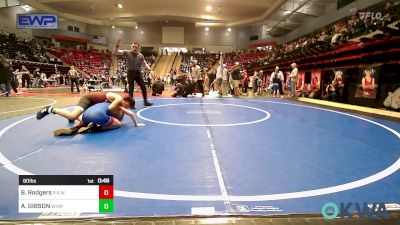 90 lbs Semifinal - Bryce Rodgers, R.A.W. vs AIDEN GIBSON, Warhorse Wrestling Club