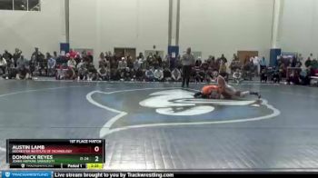 165 lbs 1st Place Match - Dominick Reyes, Johns Hopkins University vs Austin Lamb, Rochester Institute Of Technology