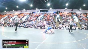 132 lbs Quarterfinals (8 Team) - Dallas Korponic, Hartland vs Jake Gawlowski, Macomb Dakota