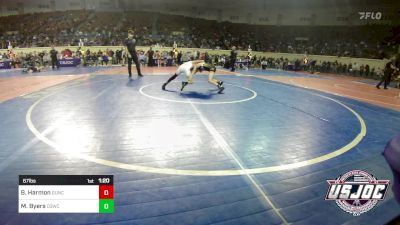 67 lbs Semifinal - Brodie Harmon, Duncan Demon Wrestling vs Mason Byers, D3 Wrestling Cluib