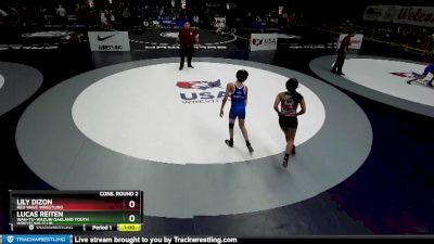 92 lbs Cons. Round 2 - Lucas Reiten, Wan-Tu-Wazuri Oakland Youth Wrestling Club vs Lily Dizon, Red Wave Wrestling