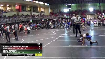 53 lbs Cons. Round 3 - Maddon Hendrickson, Hawks Wrestling Club (Lincoln) vs Beau Maher, Junior Titans Wrestling Club