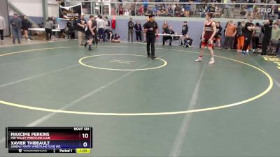 138 lbs Cons. Round 2 - Maxcime Perkins, Mid Valley Wrestling Club vs Xavier Thibeault, Juneau Youth Wrestling Club Inc.