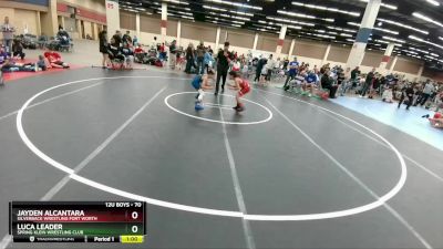 70 lbs Cons. Semi - Jayden Alcantara, Silverback Wrestling Fort Worth vs Luca Leader, Spring Klein Wrestling Club