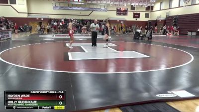 JV-8 lbs Round 1 - Hayden Wade, Williamsburg vs Holly Gudenkauf, West Delaware, Manchester