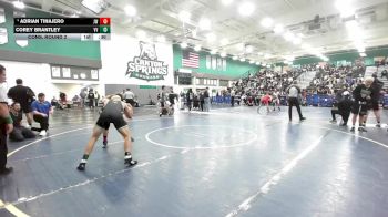 157 lbs Cons. Round 2 - Corey Brantley, Victor Valley vs Adrian Tinajero, JW North