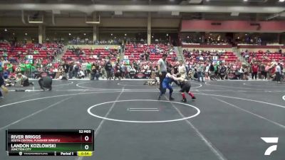 85 lbs Round 3 - Landon Kozlowski, Junction City vs River Briggs, South Central Punisher Wrestli