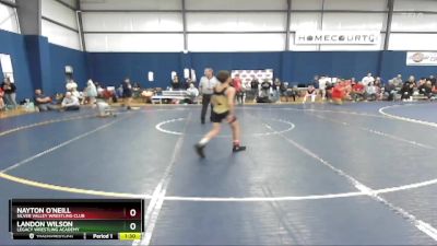 85 lbs Cons. Round 1 - Landon Wilson, Legacy Wrestling Academy vs Nayton O`Neill, Silver Valley Wrestling Club