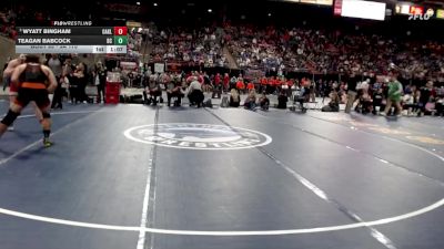 3A 175 lbs Champ. Round 1 - Wyatt Bingham, Oakley vs Teagan Babcock, Butte County