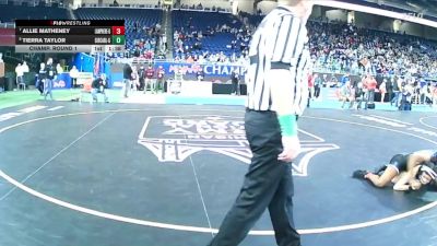 Girls-105 lbs Champ. Round 1 - Allie Matheney, Madison Heights Lamphere (Girls) vs Tierra Taylor, Gibraltar Carlson (Girls)