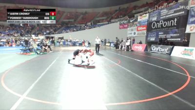 2A/1A Boys 106 Cons. Semi - Forrest Yarbrough, Mohawk Boys vs Justin Crowly, Illinois Valley Boys