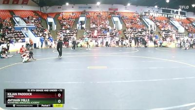 75 lbs Quarterfinal - Kilian Paddock, Miron vs Aviyahn Mills, Roundtree Wrestling Academy