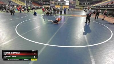 90-91 lbs Round 2 - Drake Sheffield, OK vs Bryer Caves, WI