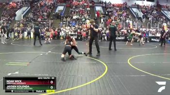 95 lbs Semifinal - Noah Wick, Wrestling University vs Jayden Kolenda, Southwest Region Affiliated