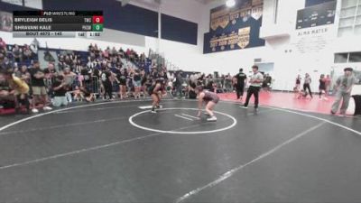 145 lbs Champ. Round 1 - Bryleigh Delis, Threshold Wrestling Club vs Shravani Kale, Portola High School Wrestling