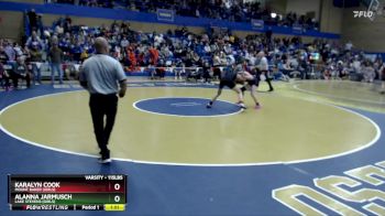 115lbs Champ. Round 2 - Karalyn Cook, Mount Baker (Girls) vs Alanna Jarmusch, Lake Stevens (Girls)