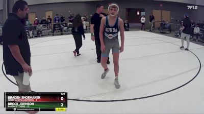 129 lbs Round 7 (8 Team) - Brock Johnson, Kansas Pythons vs Braden Shoemaker, South Dakota Lightning