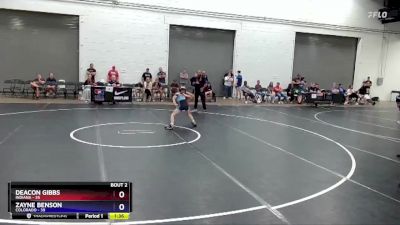 87 lbs Round 1 (8 Team) - Deacon Gibbs, Indiana vs Zayne Benson, Colorado