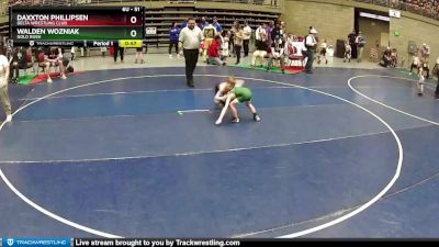 51 lbs Cons. Semi - Walden Wozniak, Gold Rush vs Daxxton Phillipsen, Delta Wrestling Club