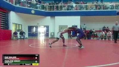 144 lbs Semifinal - Marlone Kirksy, Merrillville vs Zar Walker, Mishawaka High School