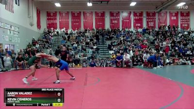 150 lbs 3rd Place Match - Kevin Cisneros, Monte Vista vs Aaron Valadez, Center