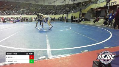 195 lbs Quarterfinal - Kanon Clift, Comanche Takedown Club vs Jerry Welch, Harrah Little League Wrestling