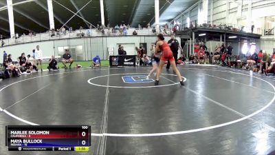 100 lbs Round 3 (4 Team) - Marlee Solomon, California vs Maya Bullock, Indiana