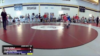 120 lbs Cons. Semi - Mason Goelz, Contenders Wrestling Academy vs Caleb Halfacre, Midwest Regional Training Center