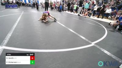 47 lbs Rr Rnd 2 - Rally Smith, Hinton Takedown Club vs Preslie Dickerson, Blue Devil Wrestling