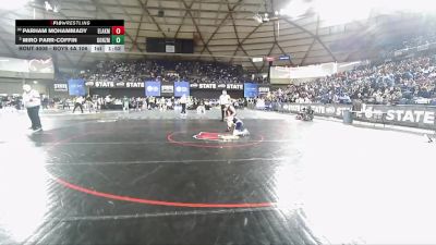 Boys 4A 106 lbs Champ. Round 1 - Miro Parr-Coffin, Gonzaga Prep vs Parham Mohammady, Eastlake