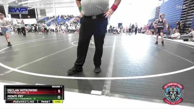 84 lbs Round 1 (4 Team) - Declan Witkowski, Missouri Outlaws vs Monti Fry, Potentially Dangerous