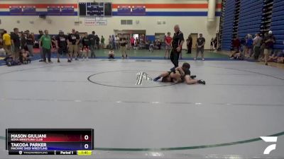 97 lbs Cons. Semi - Takoda Parker, Machine Shed Wrestling vs Mason ...